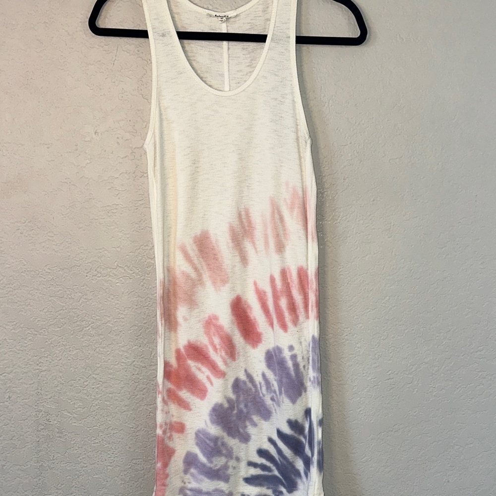 Splendid Women’s Tie-Dye Tank Dress - White with Pink & Purple